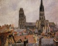 les toits du vieux temps gris rouen 1896 Camille Pissarro